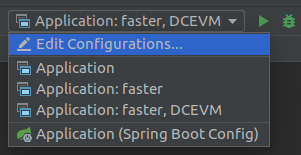 Final run configurations in IntelliJ IDEA. They provide the means to influence the startup time and the class reloading capabilities.